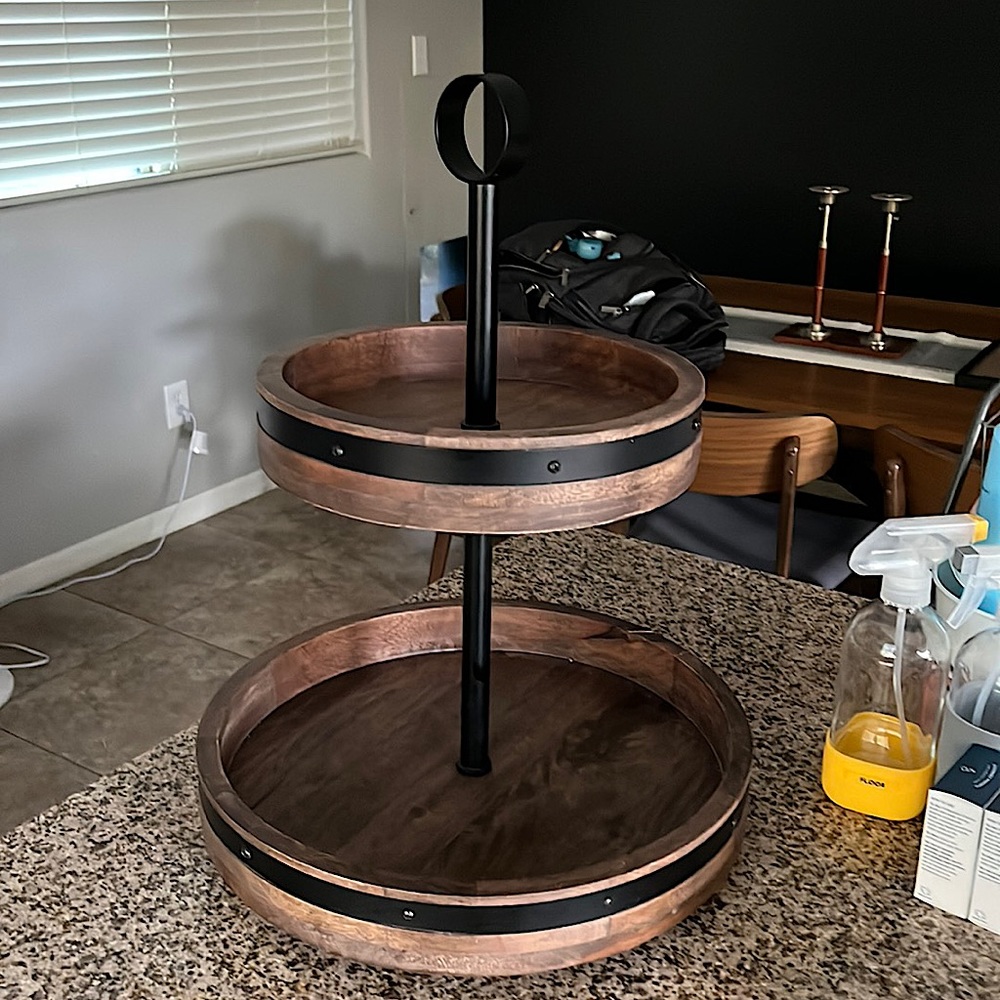 2-tier lazy Susan.